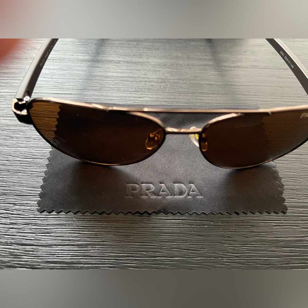 Prada Dark Brown Aviator Sunglasses - Picture 2 of 7